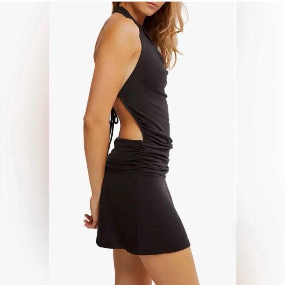 NWT Free People Beach Good Feels Cowl-Neck Mini Dress - Picture 3 of 8